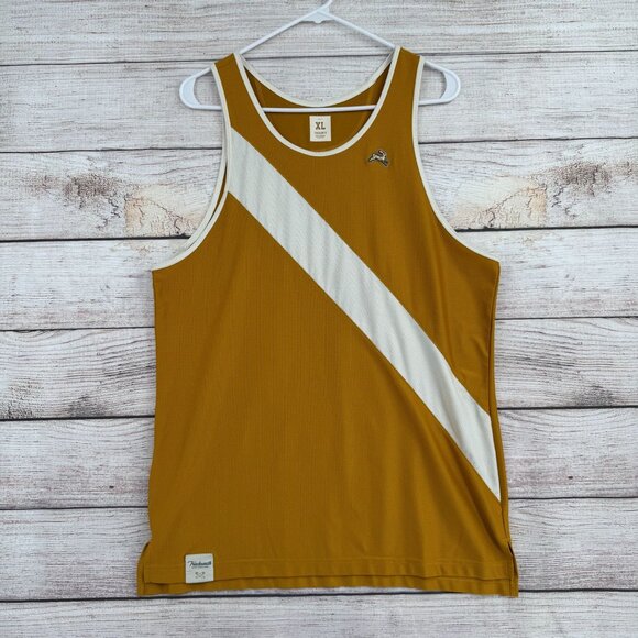 Tracksmith Athletic Shorts and Tank Set in Mustard and White - Picture 2 of 16